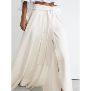REISS Simone Cotton-Blend Pleated Maxi Skirt